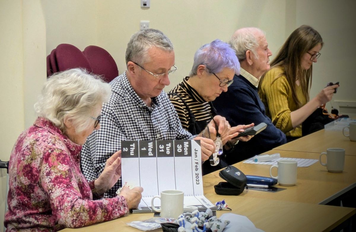 A face to face group sight loss training session in Shrewsbury