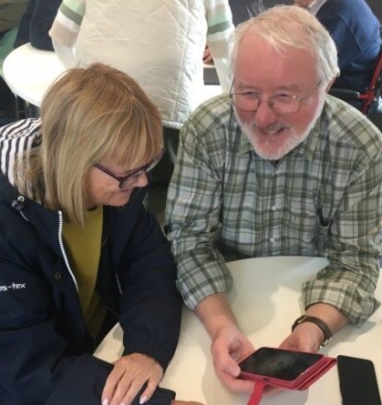 Volunteer – Brian Brian, a Sight Loss Shropshire volunteer, at a tech training session
