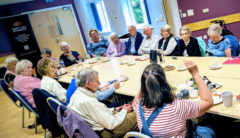 A face to face group sight loss training session