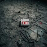 Exit sign on a floor
