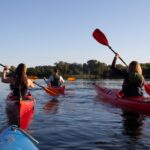 Young people enjoying a kayaking activity