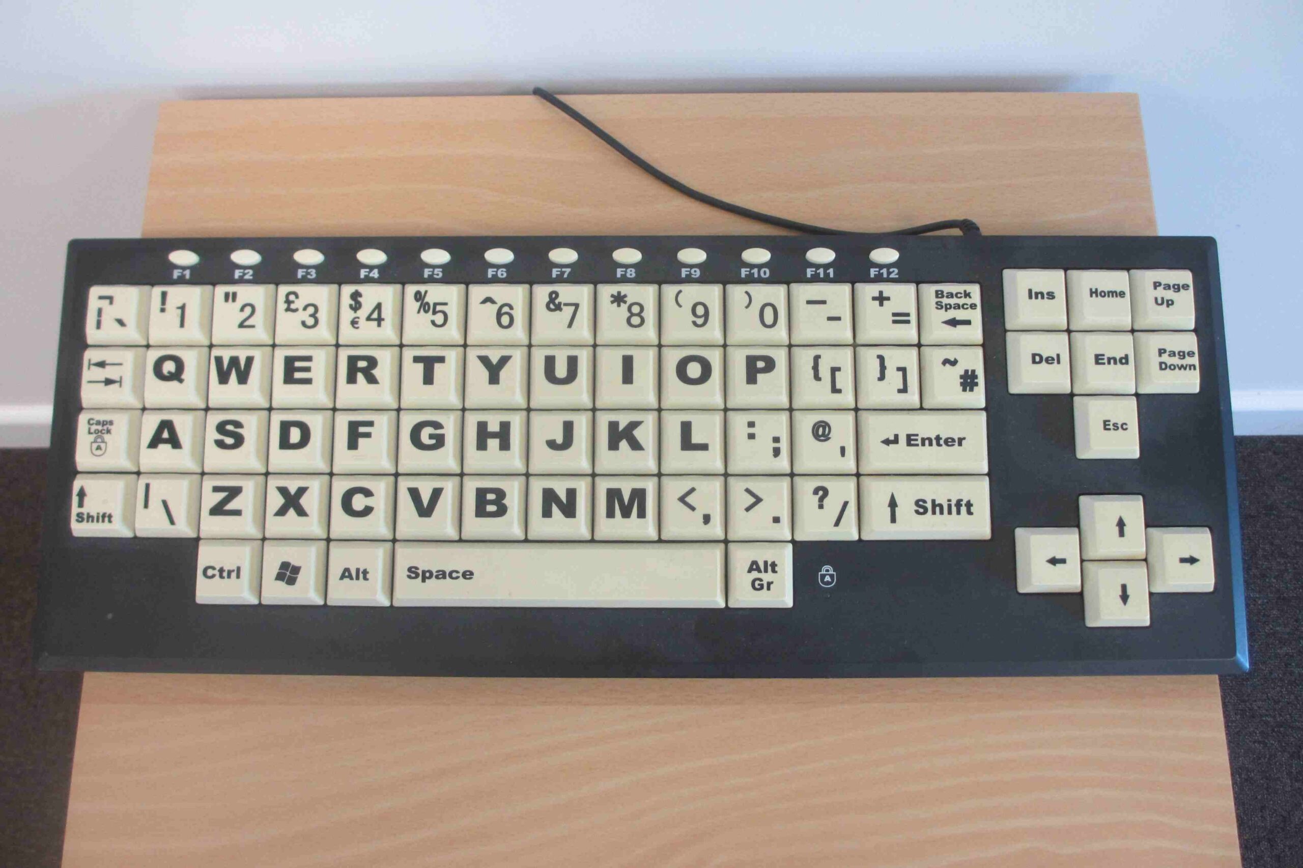 USB keyboard with large buttons