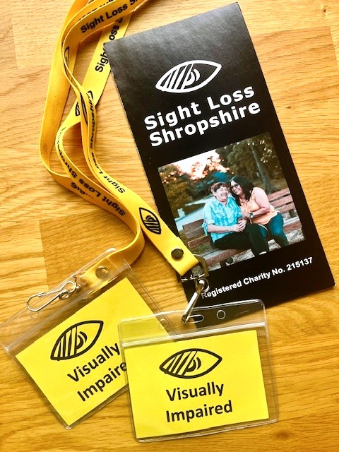 'Visually Impaired' badge on lanyard