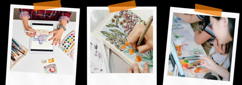 Collage of illustration activities
