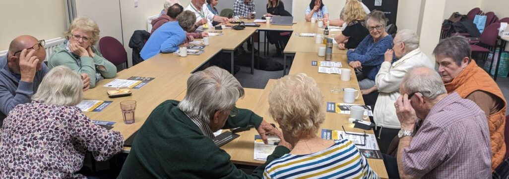 A face to face group sight loss training session in Shrewsbury