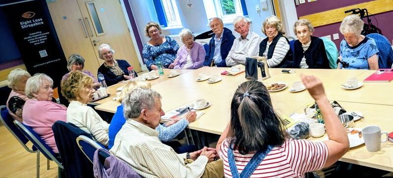 A face to face group sight loss training session