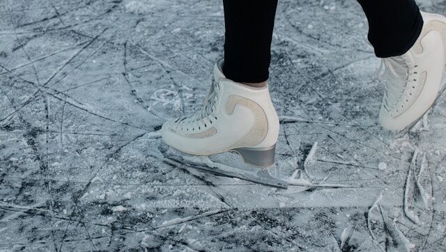 close up of a person ice skating